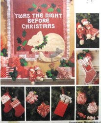 8443 FESTIVE STOCKING, ORNMNT, WALL HANG, SPRIG, GARLAND PATTERN